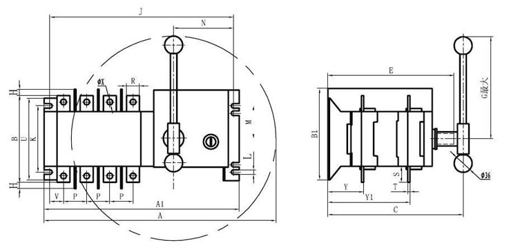 YES1-100G Dual power Automatic Transfer Switch-2